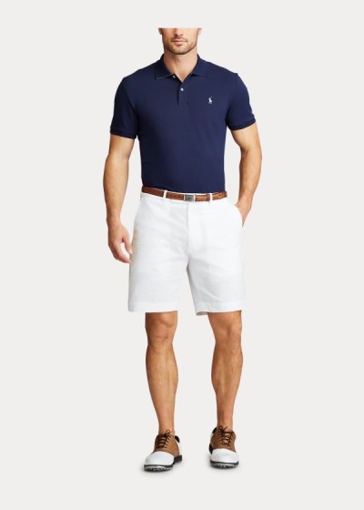 Pantalones Cortos Ralph Lauren Hombre Blancos - Classic Fit Seersucker - PWRMI0465